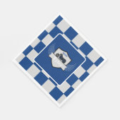 Blauw- en grijscontroles en motorfietsen servet (Hoek)