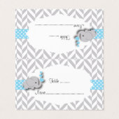 Blauw- en grijze Baby shower | Kaarten plaatsen (Buitenkant ongevouwen)
