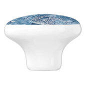 Blauw en grijze marmer keramische knop (Zijkant)