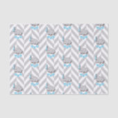 Blauw en grijze olifant 👶 Baby shower Tissuepapier (Voorkant)