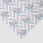 Blauw en grijze olifant 👶 Baby shower Tissuepapier (Detail)