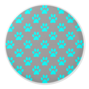 Blauw- en grijze poten keramische knop