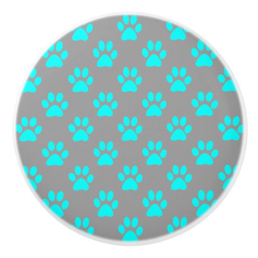 Blauw- en grijze poten keramische knop (Voorkant)