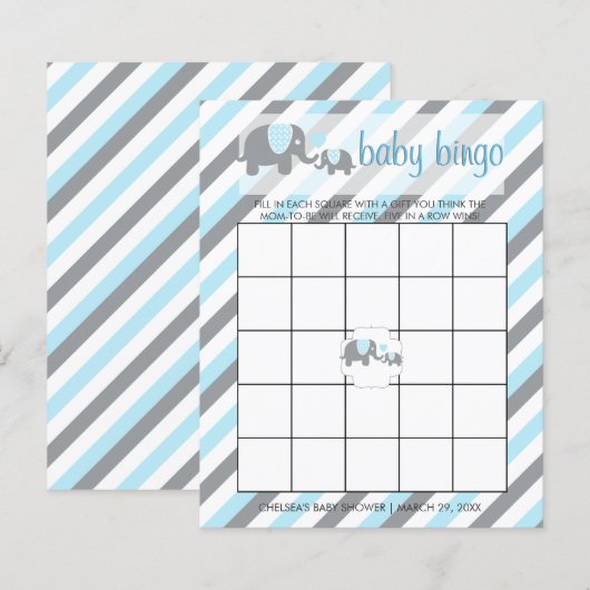 Blauw- en grijze strepen Baby | Bingo (Voorkant / Achterkant)