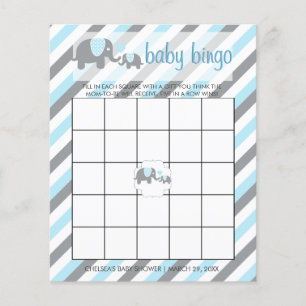 Blauw- en grijze strepen Baby   Bingo