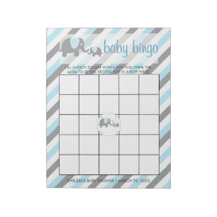Blauw- en grijze strepen Baby   Bingo Notitieblok