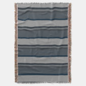 Blauw en grijze strepen deken (Voorkant Verticaal)