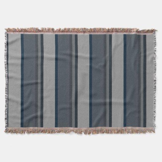 Blauw en grijze strepen deken (Voorkant)