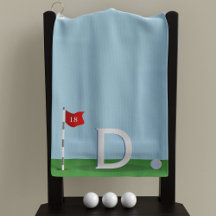 Blauw en Groen 18e Hole Golfer Monogram