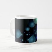 Blauw en groen 3 Dimensional Bubble Abstract Koffiemok (Voorkant links)