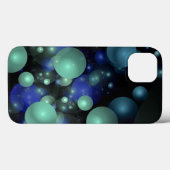 Blauw en groen 3D-blok Abstract over zwart Case-Mate iPhone Case (Achterkant (horizontaal))
