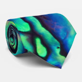 Blauw en groen Abalone shell ontwerp Stropdas (Opgerold)