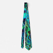 Blauw en groen Abalone shell ontwerp Stropdas (Achterkant)