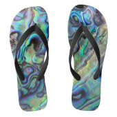 Blauw en groen Abalone shell ontwerp Teenslippers (Voetbed)
