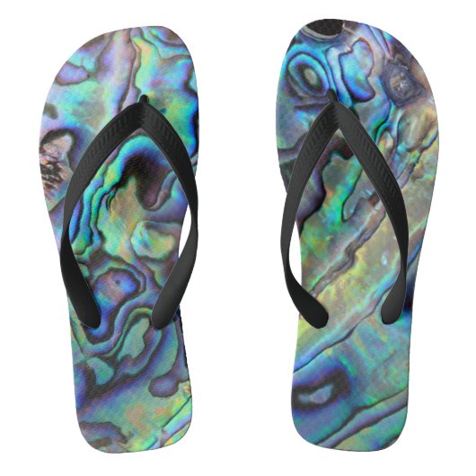 Blauw en groen Abalone shell ontwerp Teenslippers (Voetbed)