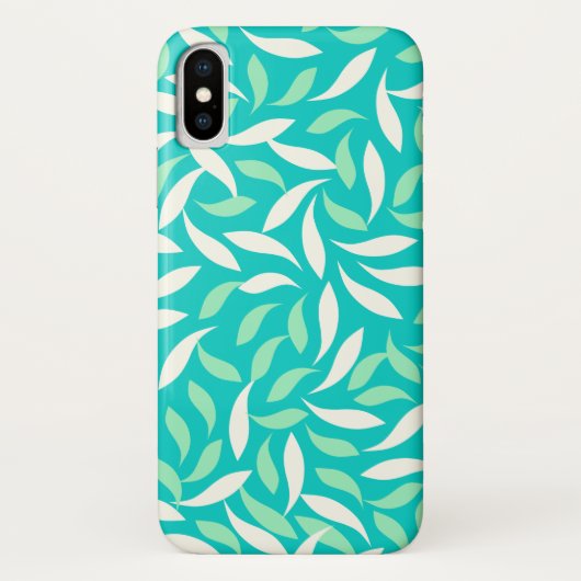 Blauw en groen Abstract Floral Patroon Case-Mate iPhone Case (Achterkant)