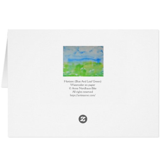 Blauw en groen Abstract landschap met bladeren Wat (Achterkant Horizontaal)