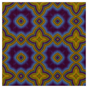 Blauw en groen abstract Marokkaans geometrisch pat Stof