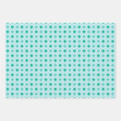 Blauw en Groen Abstract Mozaïek Inpakpapier Vel (Voorkant 3)