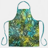 Blauw en Groen Abstract Ontwerp Schort (Voorkant)