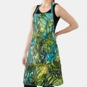 Blauw en Groen Abstract Ontwerp Schort (Insitu)