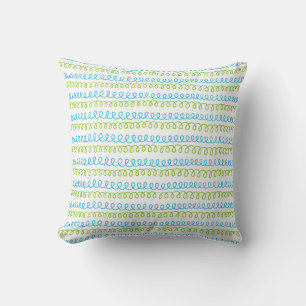 Blauw en groen abstract patroon kussen