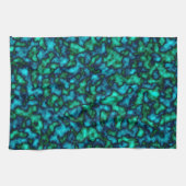 Blauw en groen Abstract patroon Theedoek (Horizontaal)