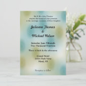 Blauw en groen Abstracte bruiloft Kaart (Staand voorkant)