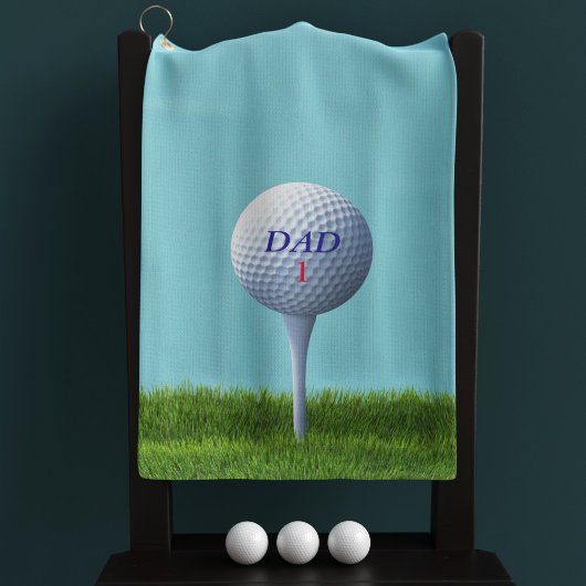Blauw en Groen Afslaan Aangepaste DAD Monogram Golfhanddoek