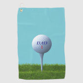 Blauw en Groen Afslaan Aangepaste DAD Monogram Golfhanddoek (Voorkant)