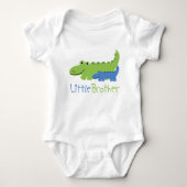 Blauw en Groen Alligator Kleine Broer Romper (Voorkant)
