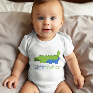 Blauw en Groen Alligator Kleine Broer Romper