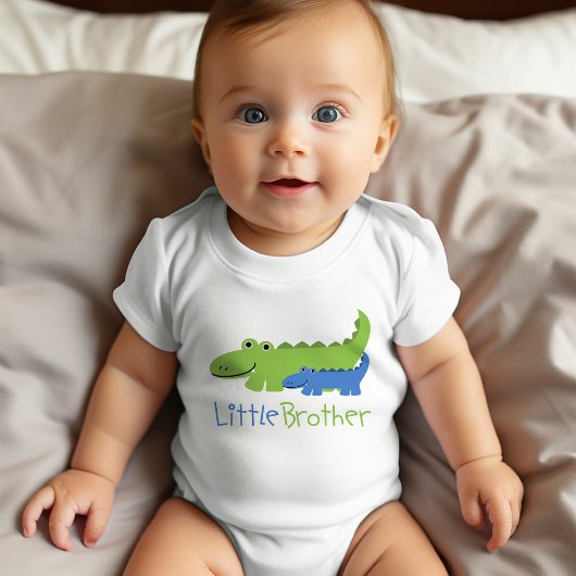 Blauw en Groen Alligator Kleine Broer Romper