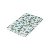 Blauw en groen aquarel Eucalyptusplanten Badmat (Gekanteld)