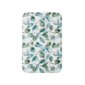 Blauw en groen aquarel Eucalyptusplanten Badmat (Voorkant Verticaal)