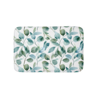 Blauw en groen aquarel Eucalyptusplanten Badmat