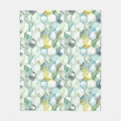 Blauw- en Groen Aquarelle Honycomb-patroon Fleece Deken (Voorkant)