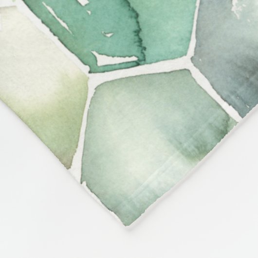 Blauw- en Groen Aquarelle Honycomb-patroon Fleece Deken (Hoek)
