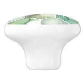 Blauw- en Groen Aquarelle Honycomb-patroon Keramische Knop (Zijkant)