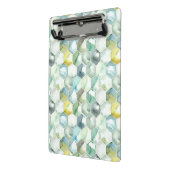 Blauw- en Groen Aquarelle Honycomb-patroon Mini Klembord (Angled2)