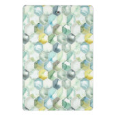 Blauw- en Groen Aquarelle Honycomb-patroon Mini Klembord (Achterkant)