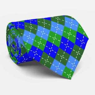 Blauw en groen Argyle Mannen Mode Stropdas