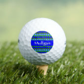 Blauw en Groen Argyle Wit Stitching Gepersonalisee Golfballen (Insitu Shirt)