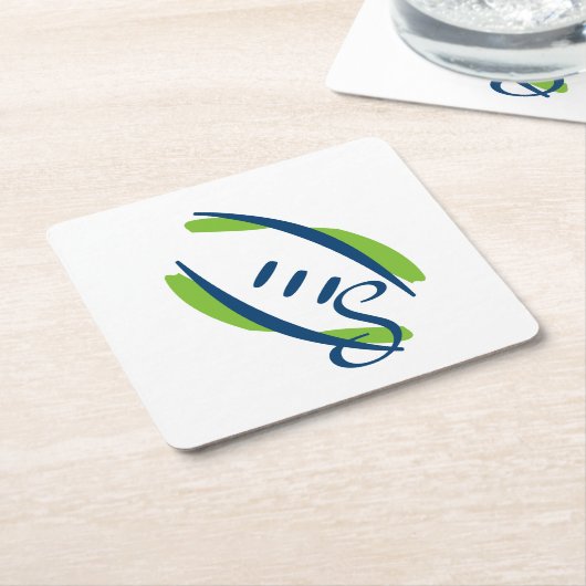 Blauw en groen artistiek Football Onderzetters-6 P Kartonnen Onderzetters (Schuin)