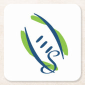 Blauw en groen artistiek Football Onderzetters-6 P Kartonnen Onderzetters (Voorkant)