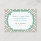 Blauw en groen Baby shower Hartelijk dank Informatiekaartje (Achterkant)