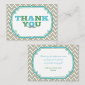 Blauw en groen Baby shower Hartelijk dank Informatiekaartje (Voorkant / Achterkant)