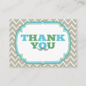 Blauw en groen Baby shower Hartelijk dank Informatiekaartje (Voorkant)