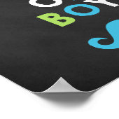 Blauw en groen Baby shower van het karton Poster (Hoek)