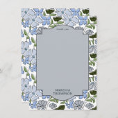 Blauw en groen Bloemblok Print Boy Verjaardag Bedankkaart (Voorkant / Achterkant)